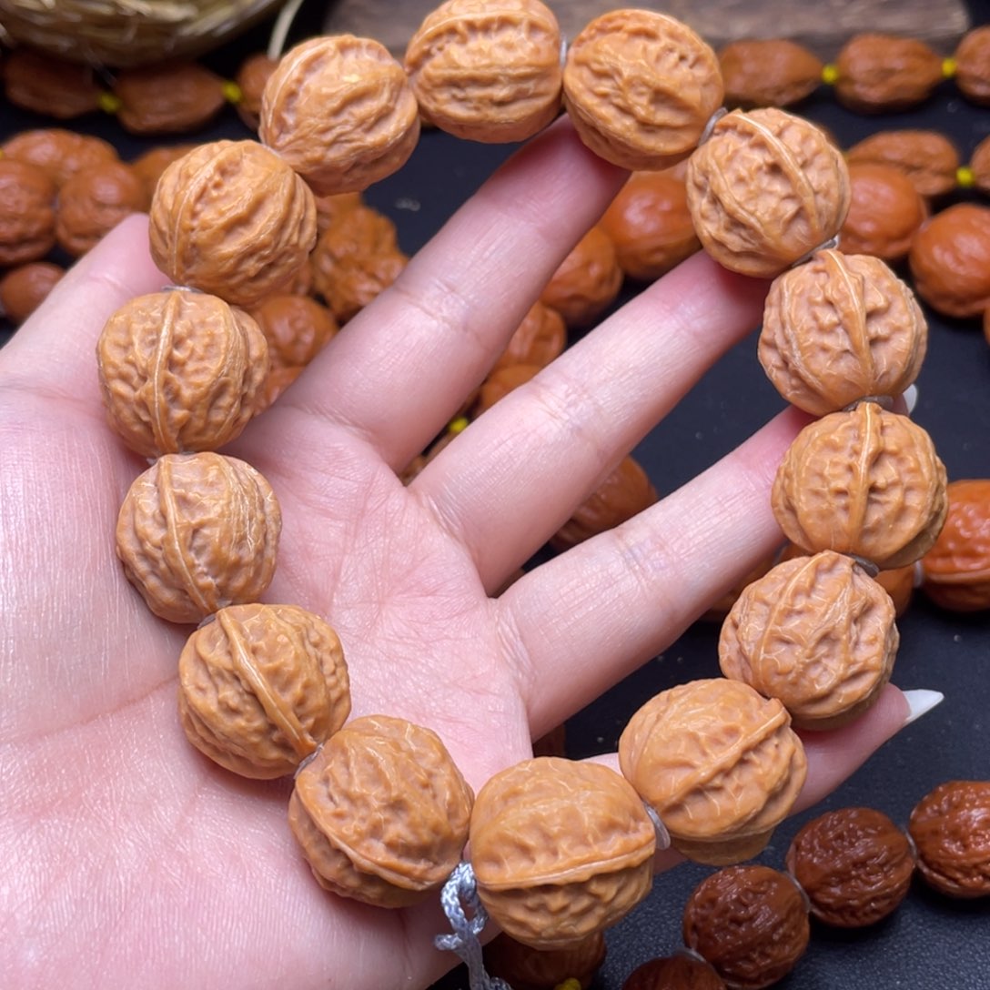 文玩核桃手串若*白茬八棱手串