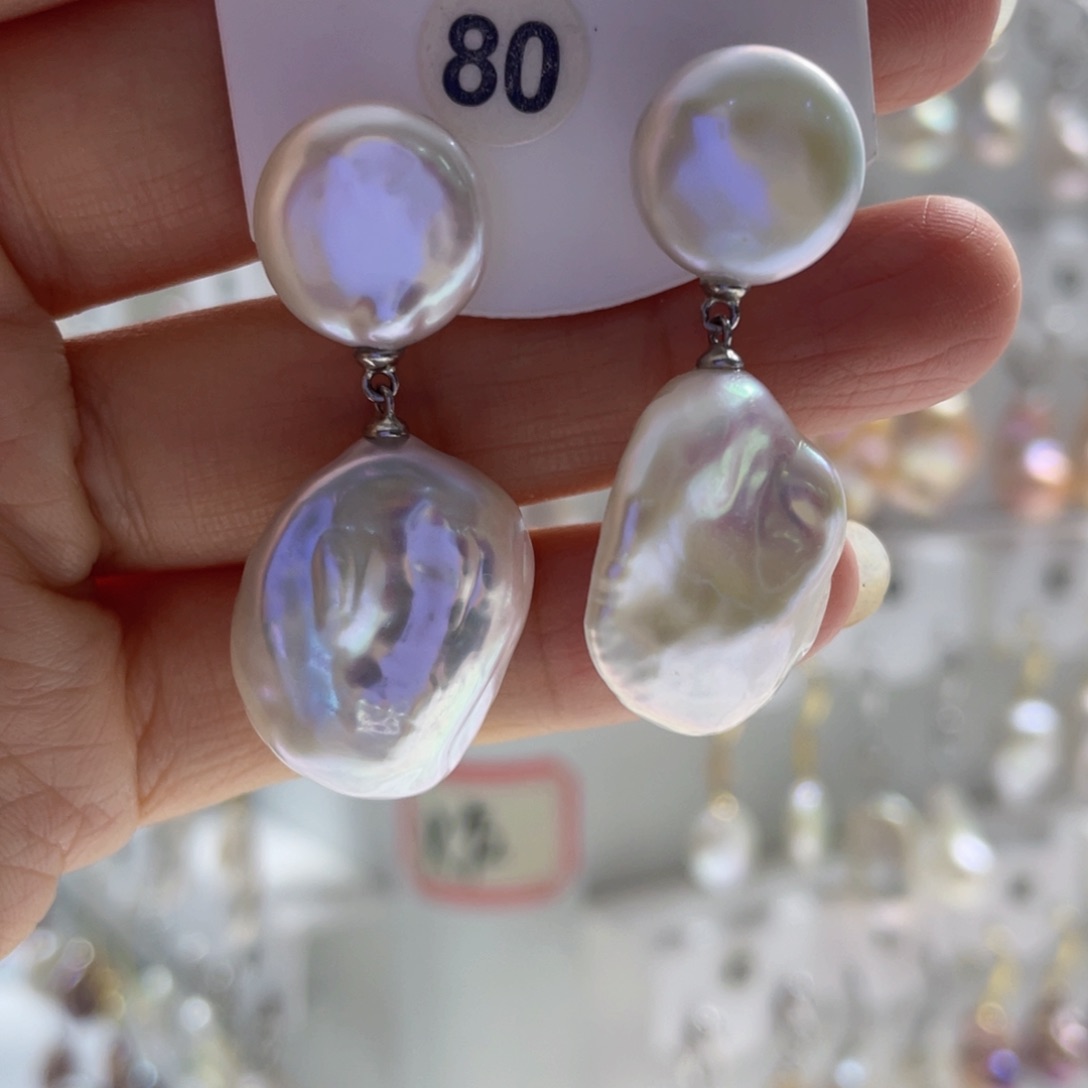 小***豆淡水珍珠银S925镶嵌颈饰