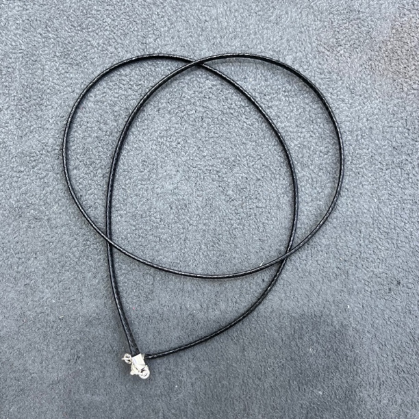 925银皮质银制品 0222-银制黑色皮绳45cm