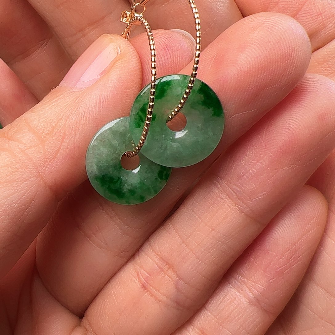 翡翠耳饰18K金镶嵌闪购商品