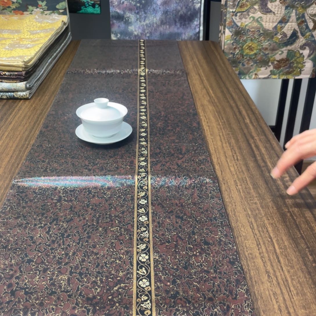 织绣30 唐锦西阵织桌旗茶旗