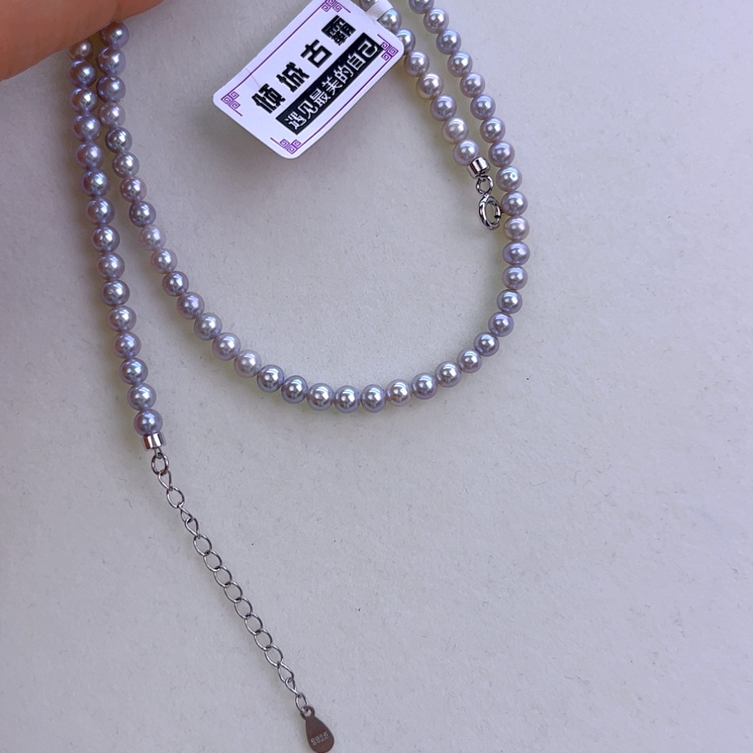 柳***盛银S925镶嵌淡水珍珠632项链