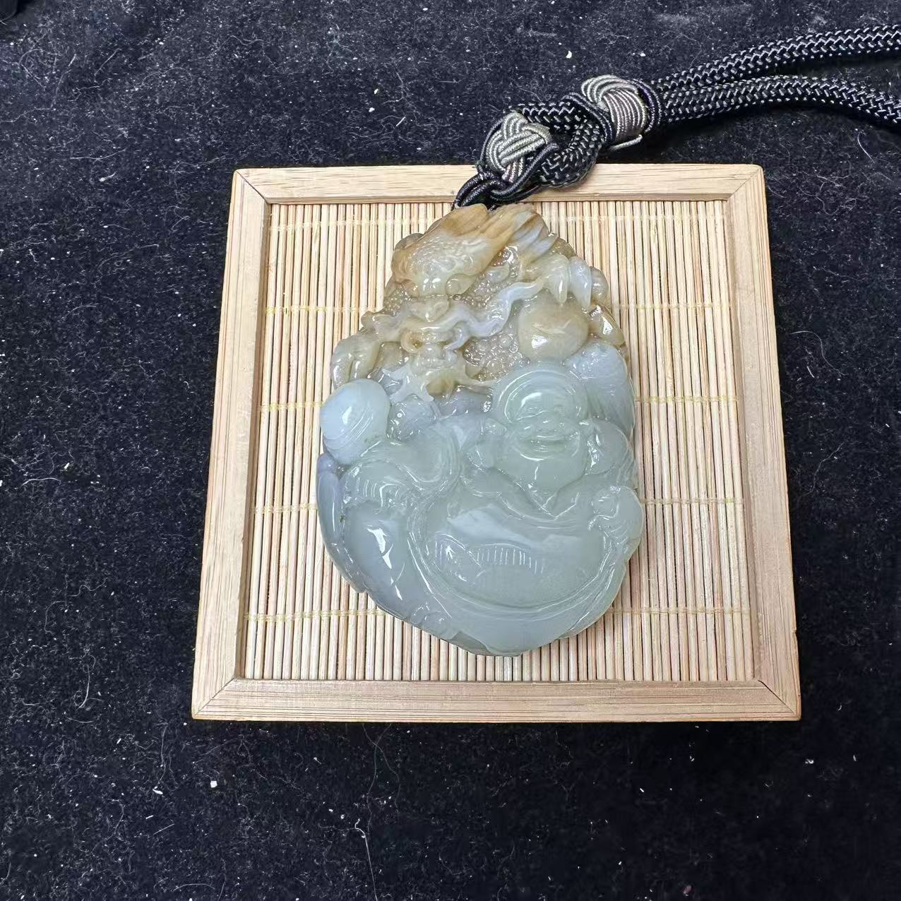 和田玉御龙佛公手把件1111