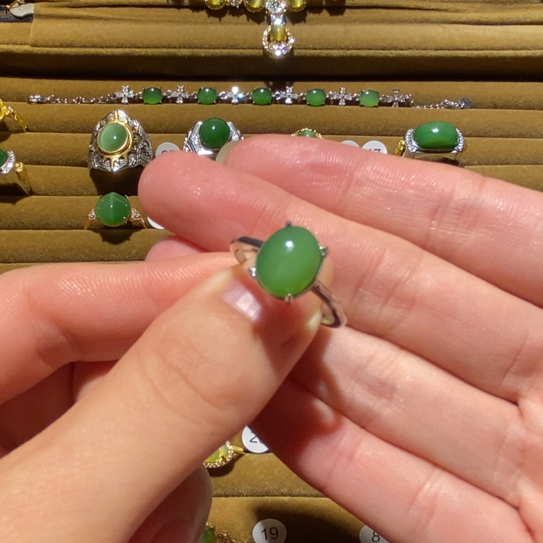 和田玉（碧玉）未镶嵌戒指