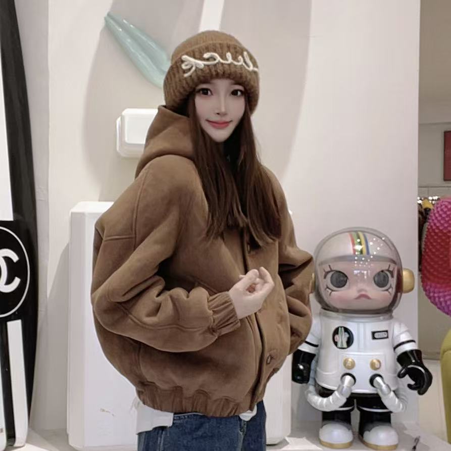 【SUSU推荐】连帽短款冬季时尚"100%“洋气羊毛女装外套-99391
