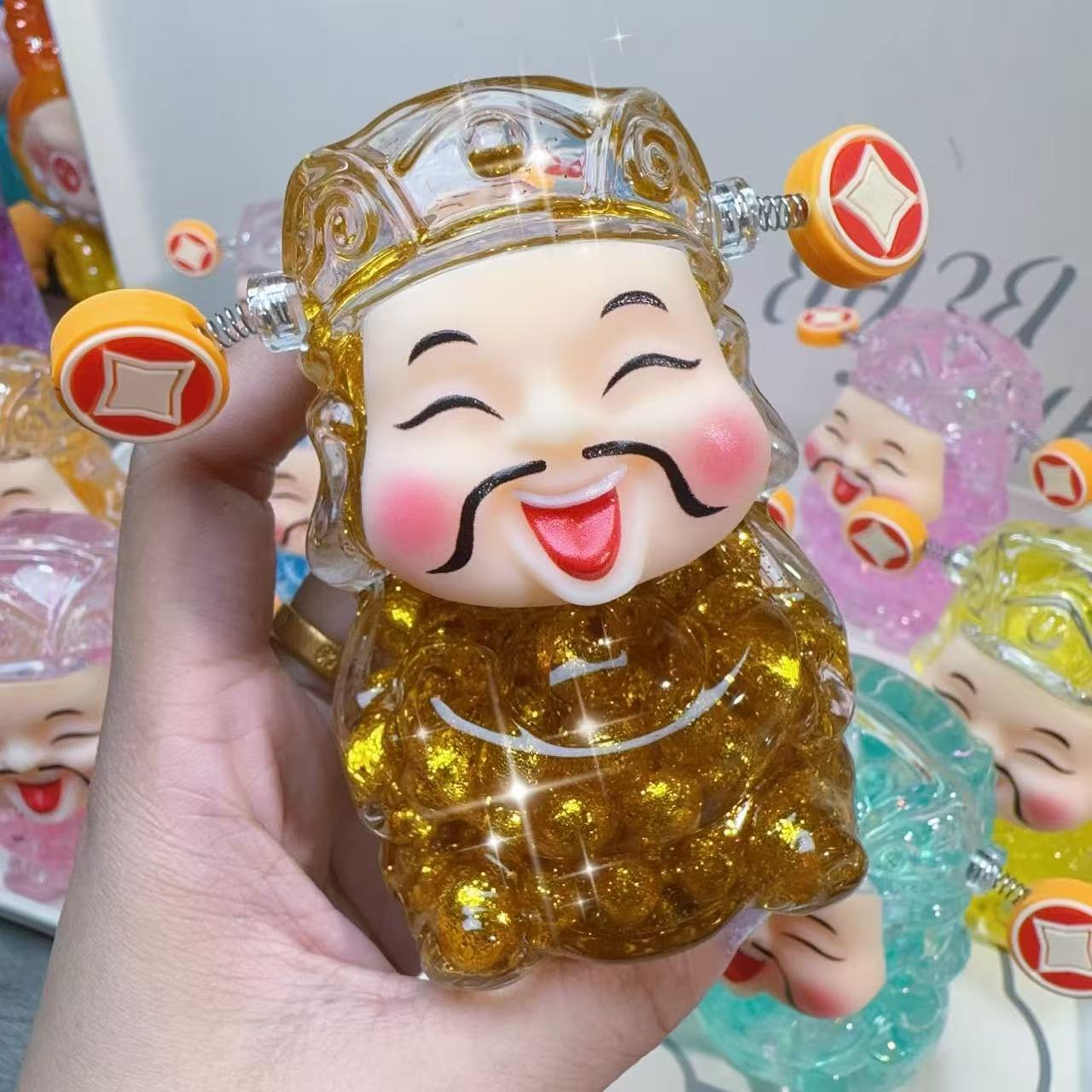 【10人团】泡泡珠财神摆件对对碰