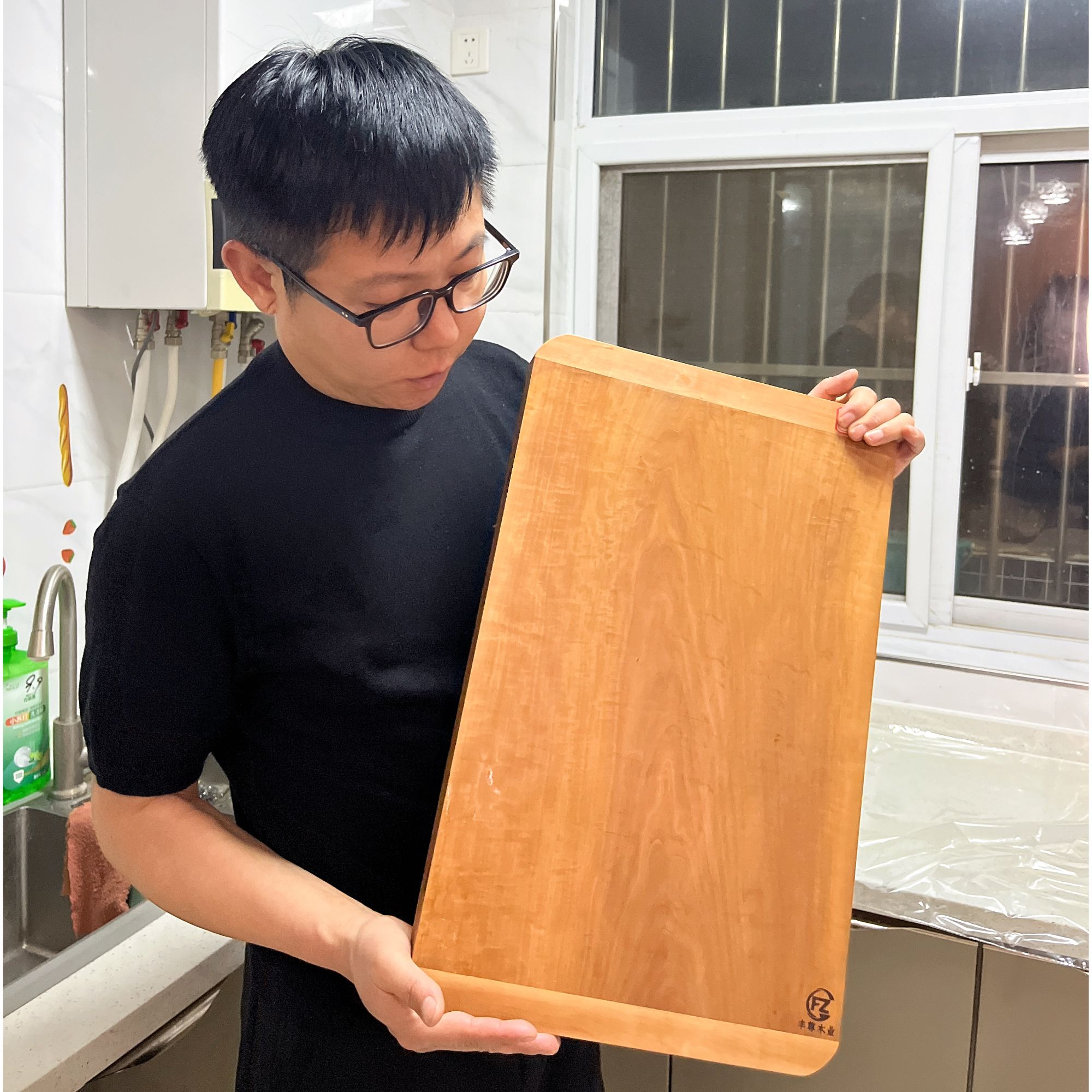 陕北杜梨木案板拼接双面使用中号（长度46-49厘米）家用菜板贴板