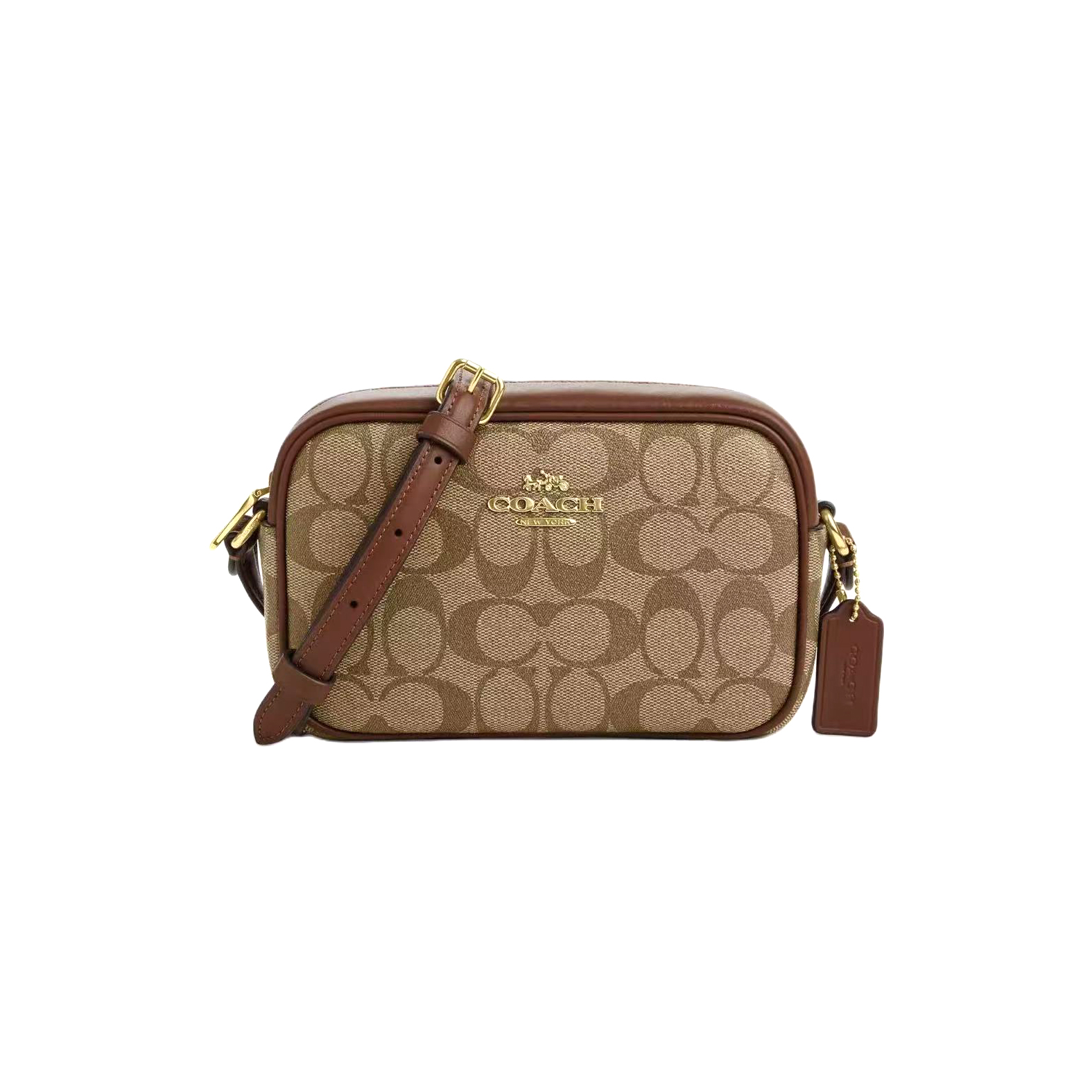 95新 COACH/蔻驰 95新/蔻驰焦糖色老花相机包/Y8462/20X14X6