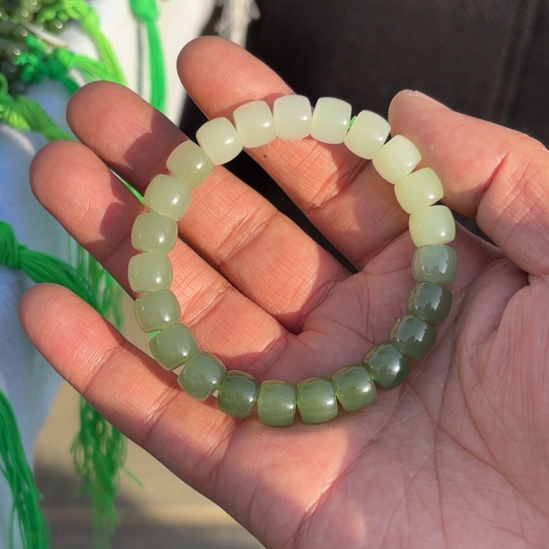 和田玉手串卡9➕直切未镶嵌定制不退换