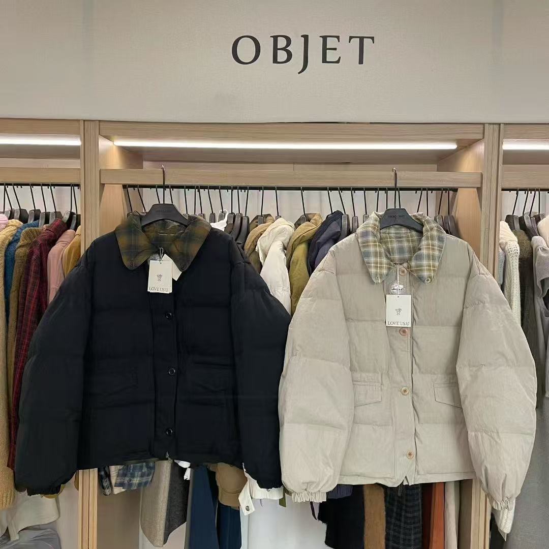 【小晴】东大门OBJ韩系百搭立领款双面穿羽绒服外套 NO退换!!!