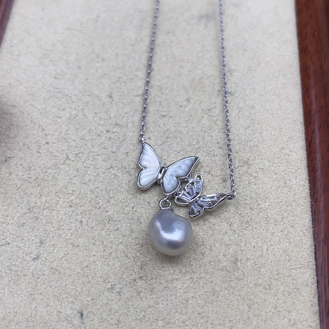 银S925镶嵌颈饰海水珍珠