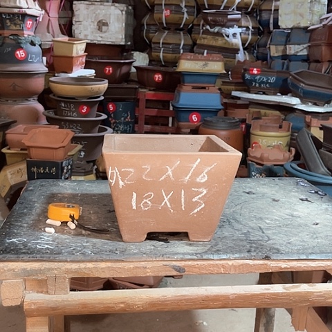 紫砂花盆斗四方一个