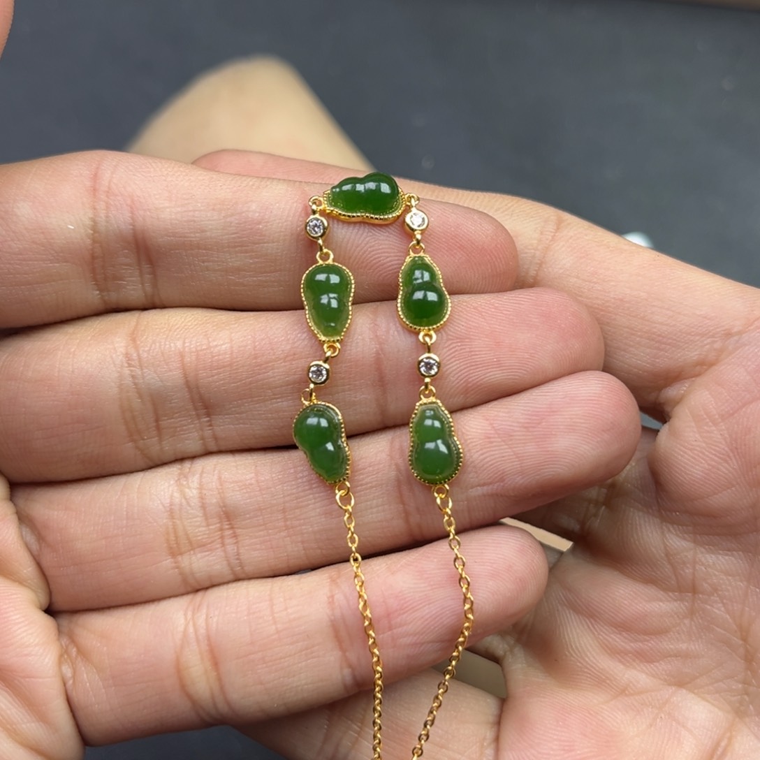 和田玉颈饰银S925镶嵌