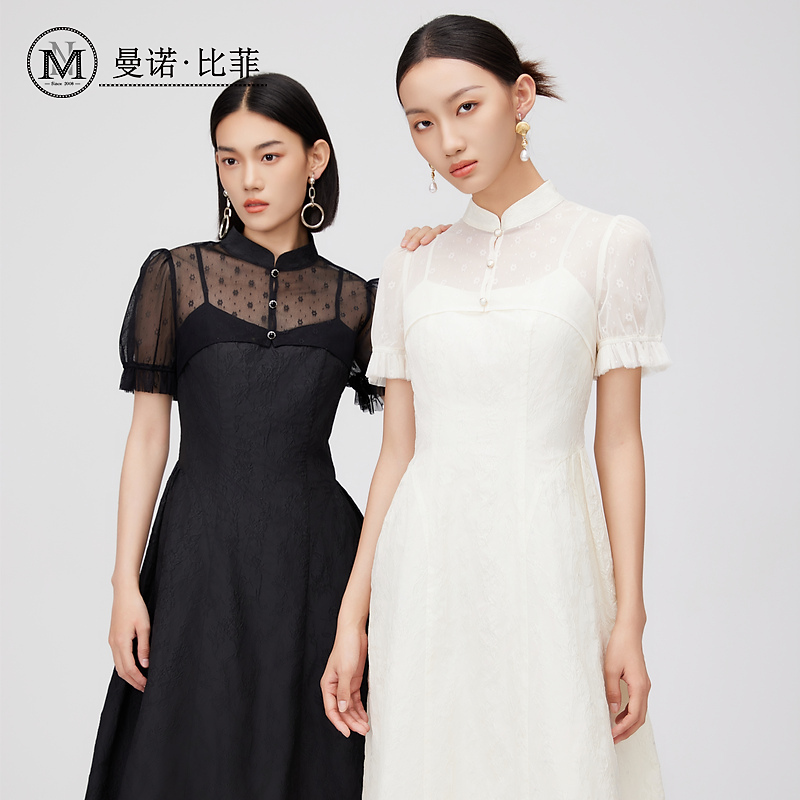 【媛媛女王专享】曼诺比菲新中式国风连衣裙MFBL125320