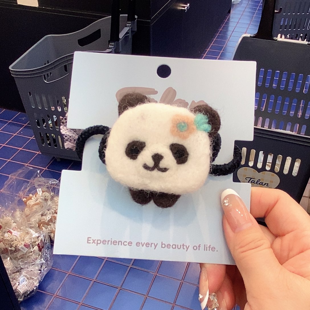布艺铁合金熊猫电话线