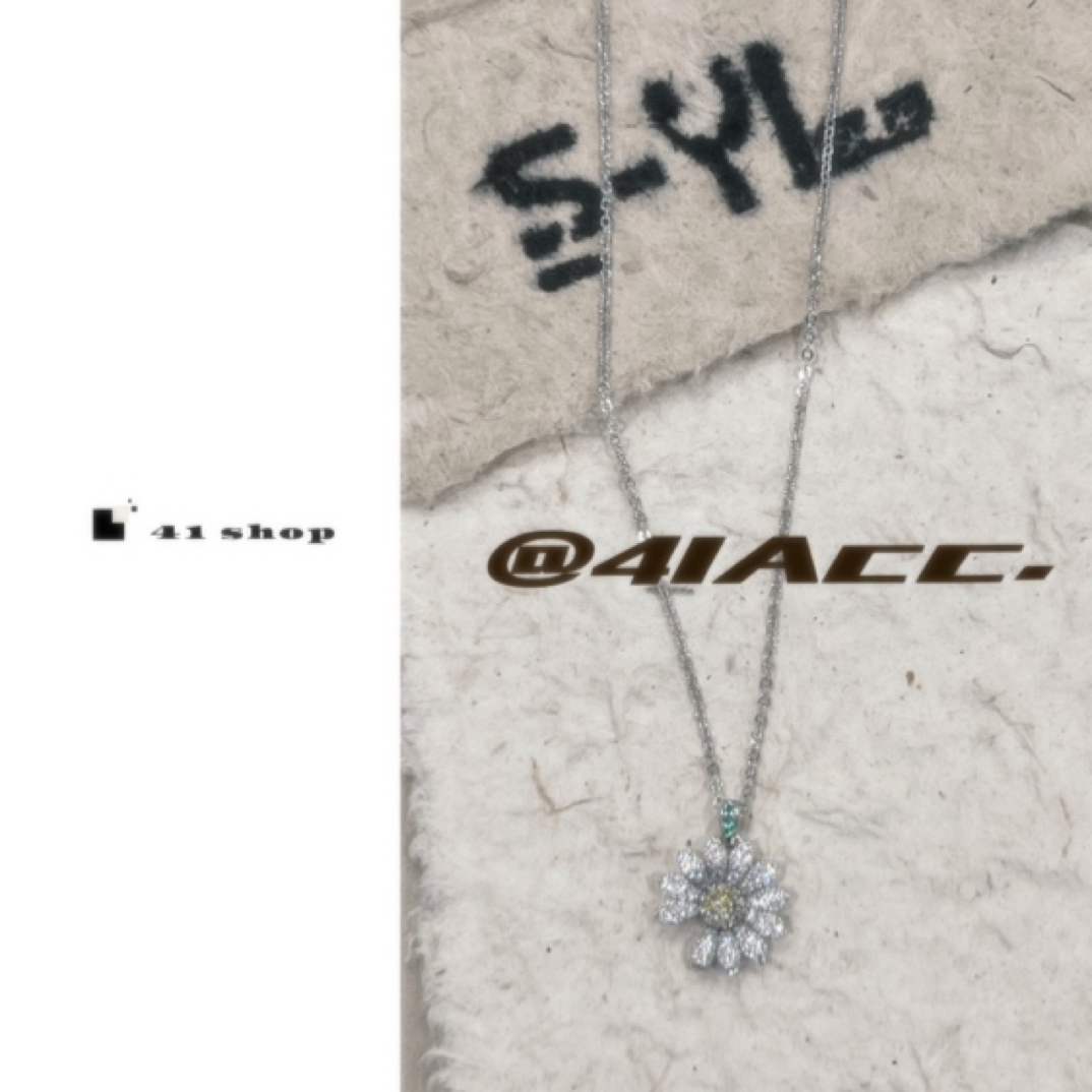 铜合金锆石项链 B-1  小雏菊CD同款满面锆石项链