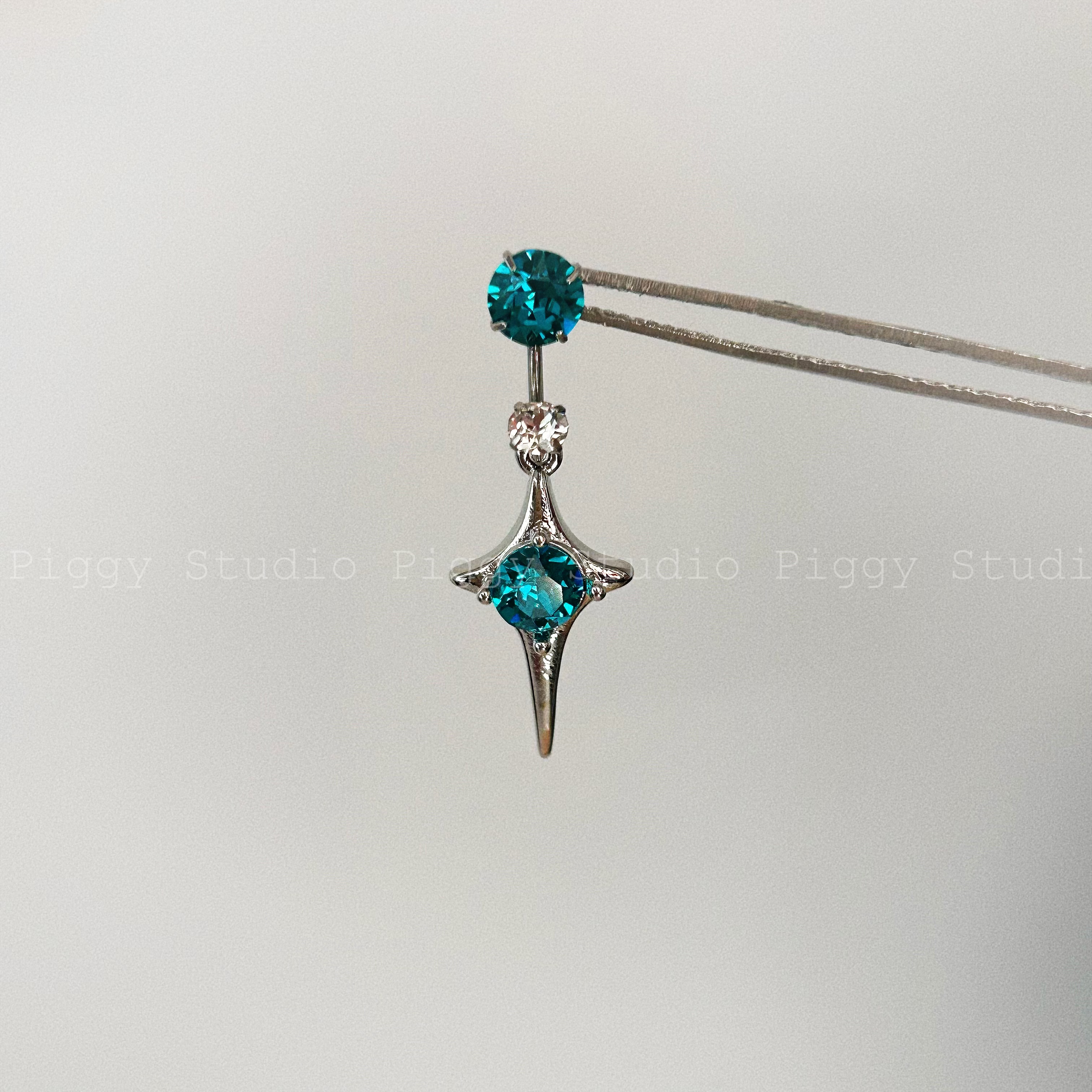 钛合金耳饰 【马蹄环+四芒星】原创正版华子爆闪耳钉耳饰耳坠