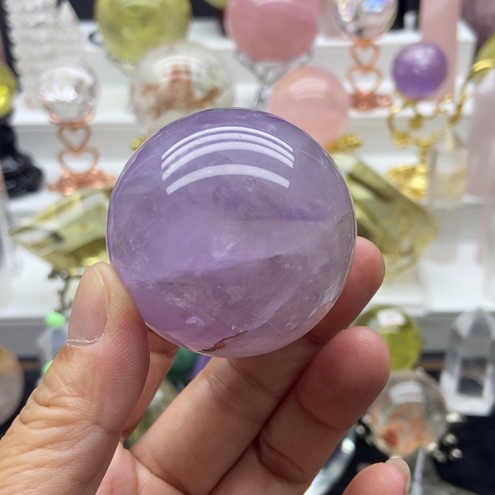 水晶摆件未镶嵌紫水晶球4:6cm