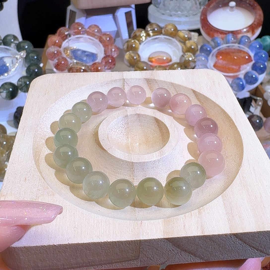 水晶手链未镶嵌天然兔毛手串9+定制