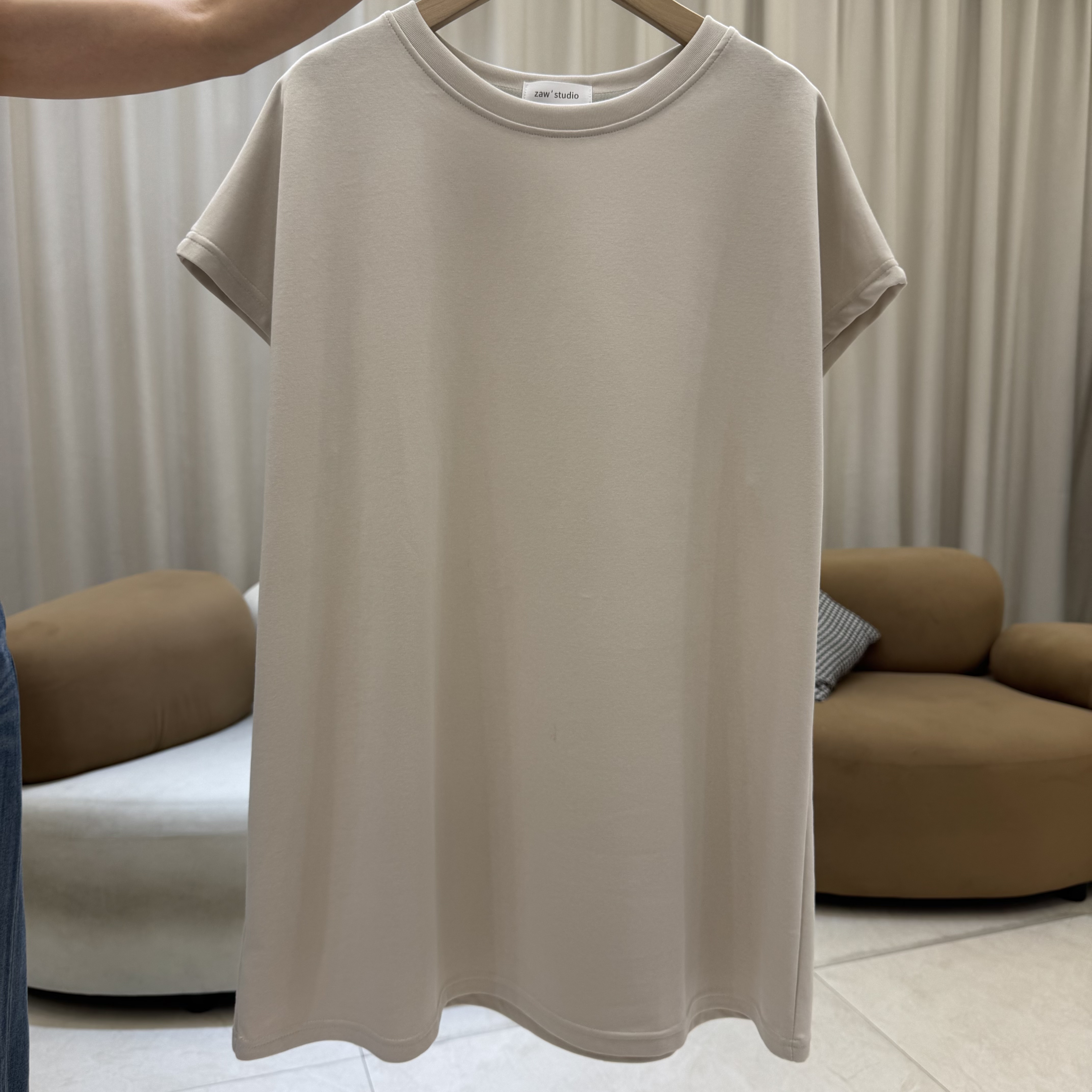 zaw大码小飞袖T恤连衣裙直筒裙子女款爆款2025新款休闲体恤裙