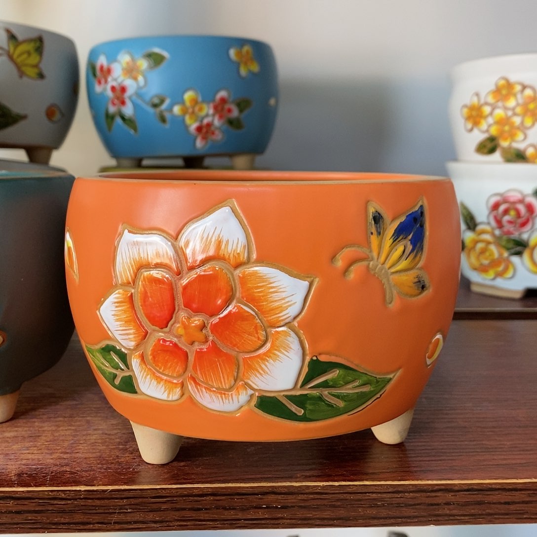 红陶韩式多肉植物花盆