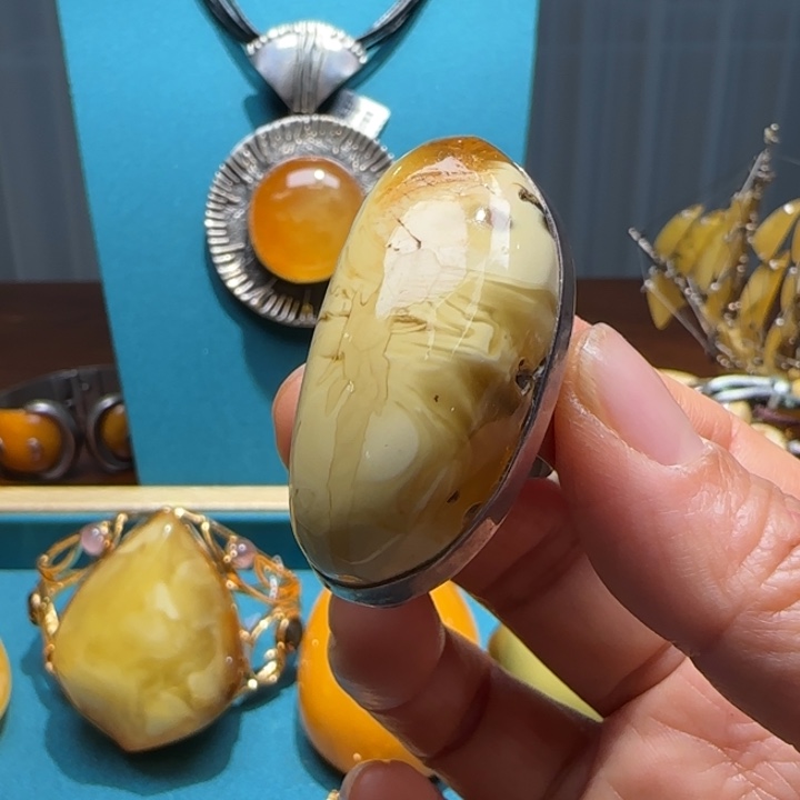 琥珀未镶嵌手链波兰设计款琥珀蜜蜡