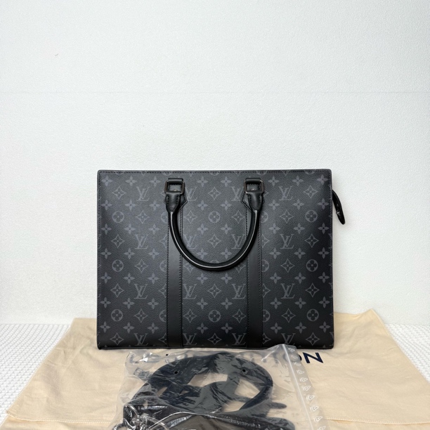 未使用 LouisVuitton/路易威登 5837/新款时尚芯片款黑老花公文包