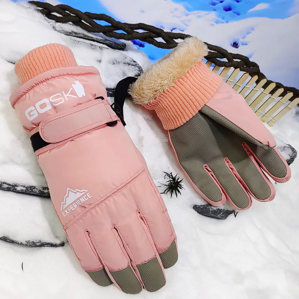 秋冬季滑雪手套女生加绒加厚保暖防寒防冻防滑防风户外运动棉手套