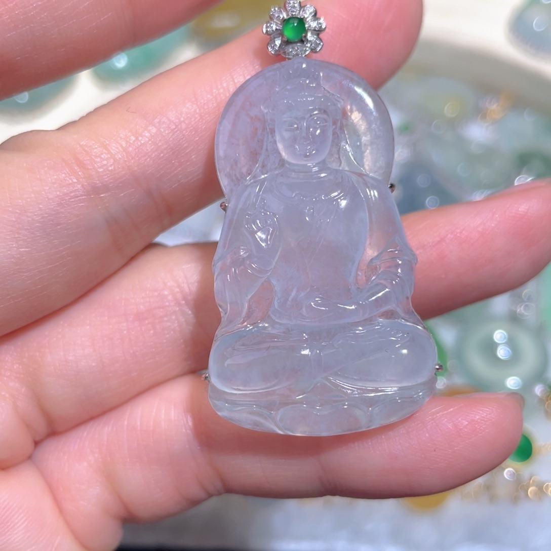 翡翠颈饰18K金镶嵌翡翠