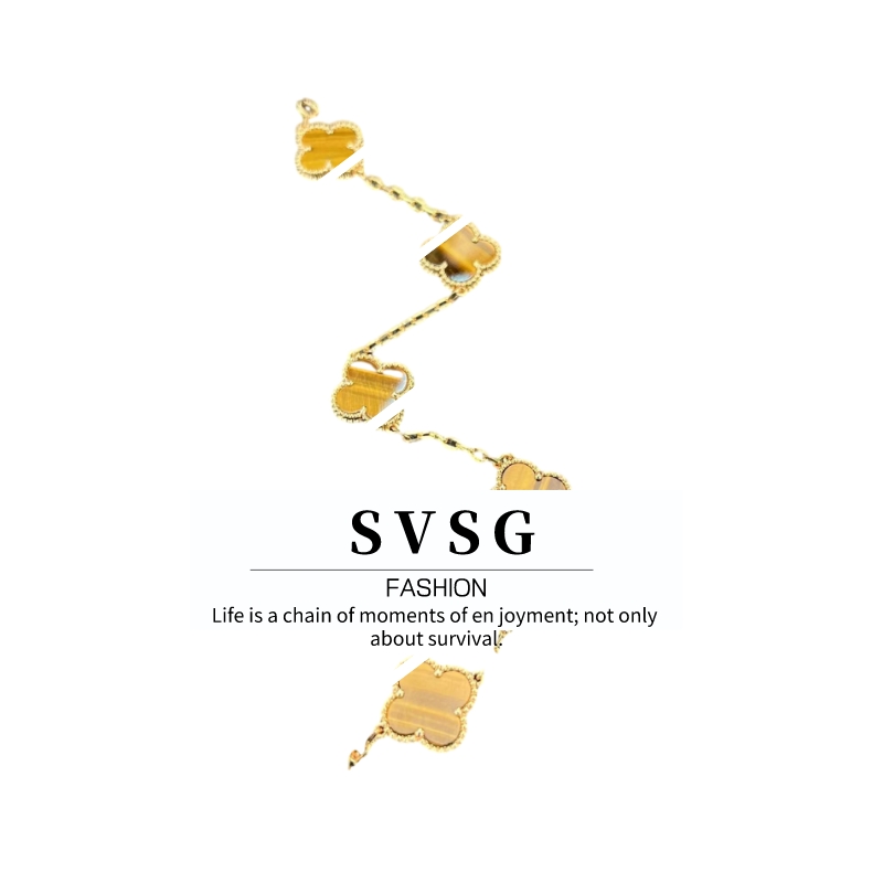 铜合金锆石手链 【玫金色系列】四叶五花手链轻奢