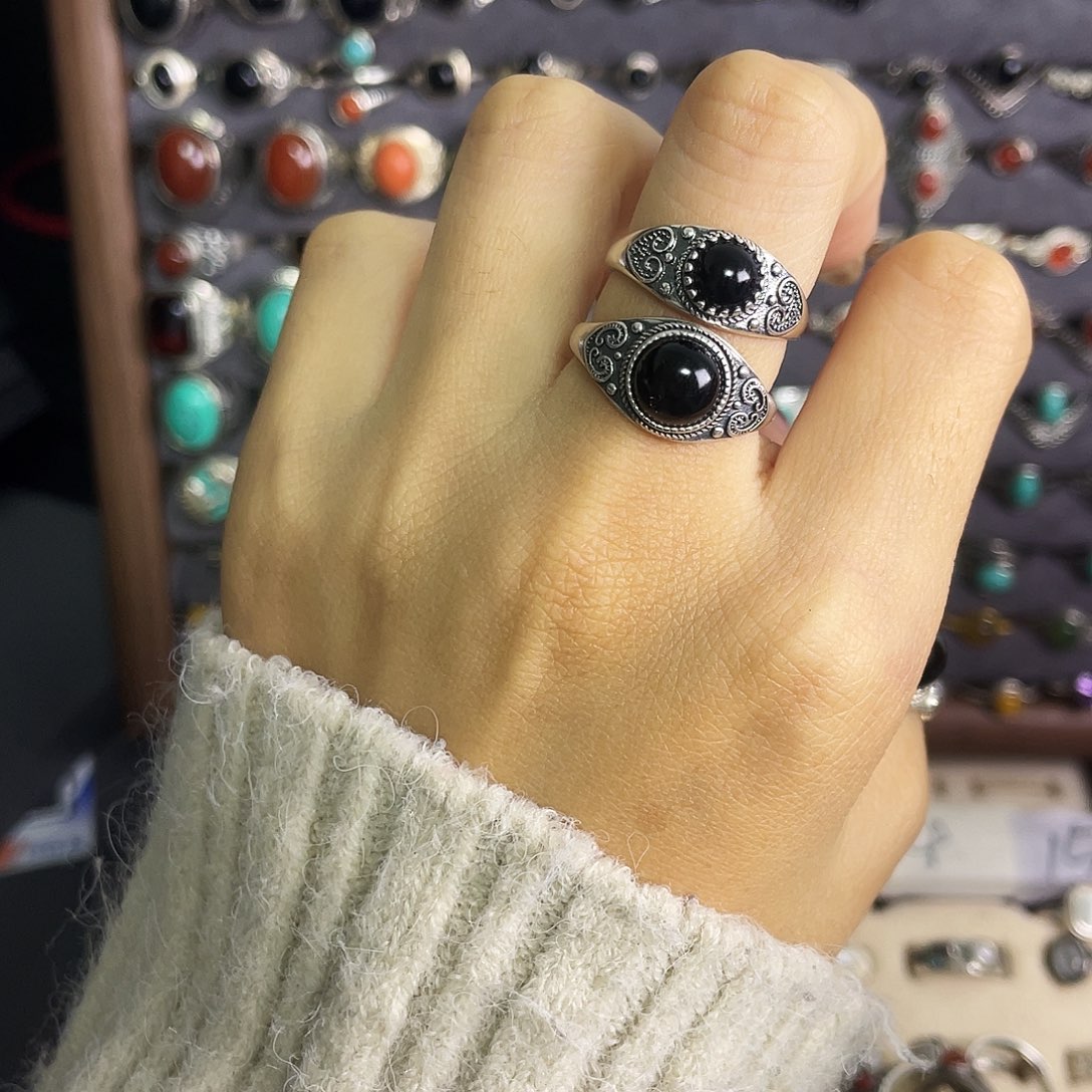 玻璃足银情侣一对