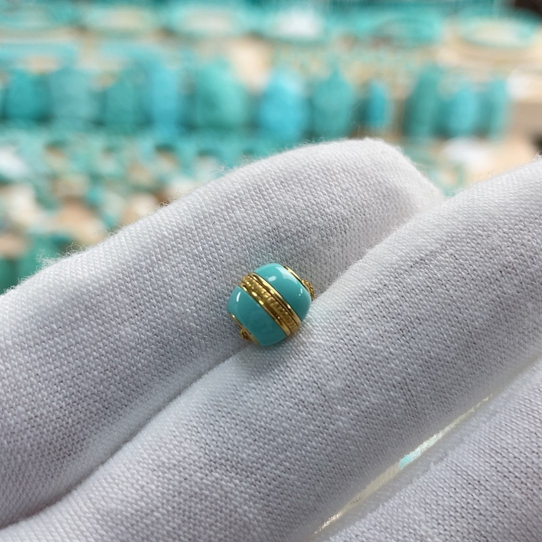 绿松石珠宝奇石18K金镶嵌暖*