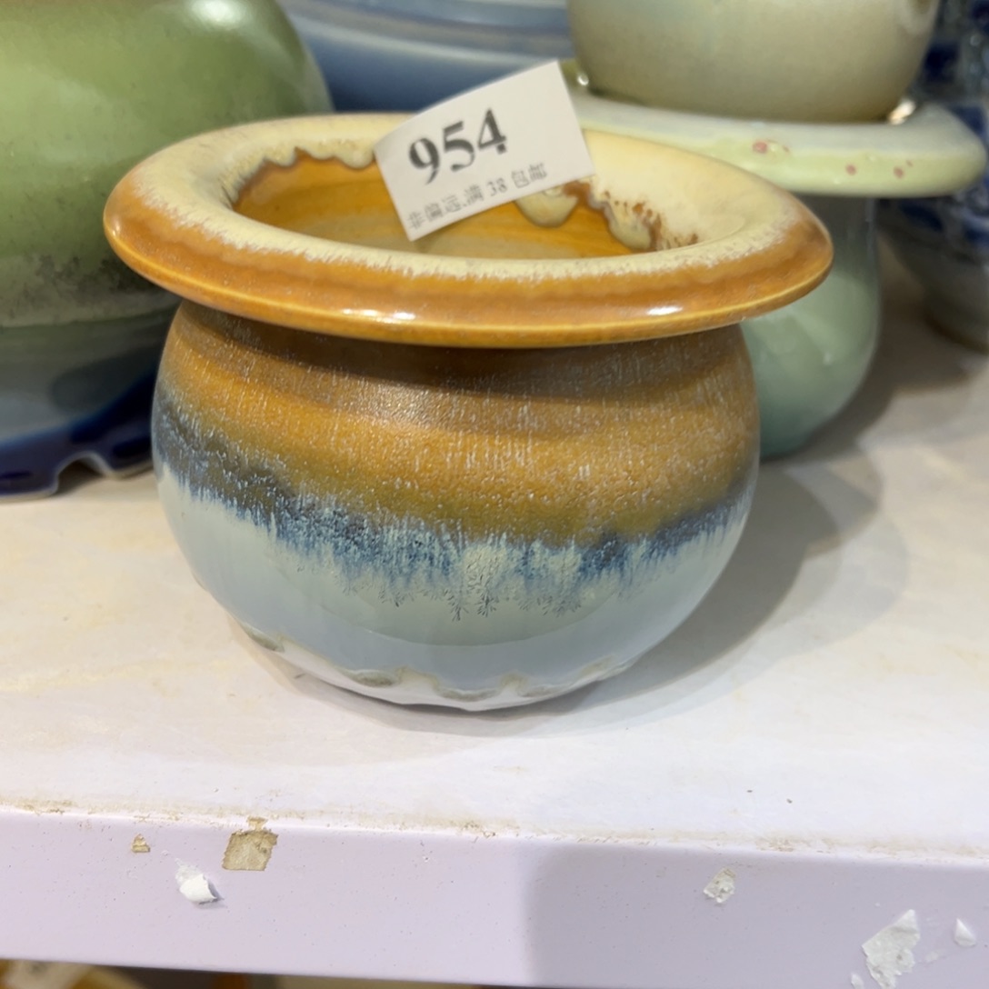 红陶口8高8 景德镇手工花盆