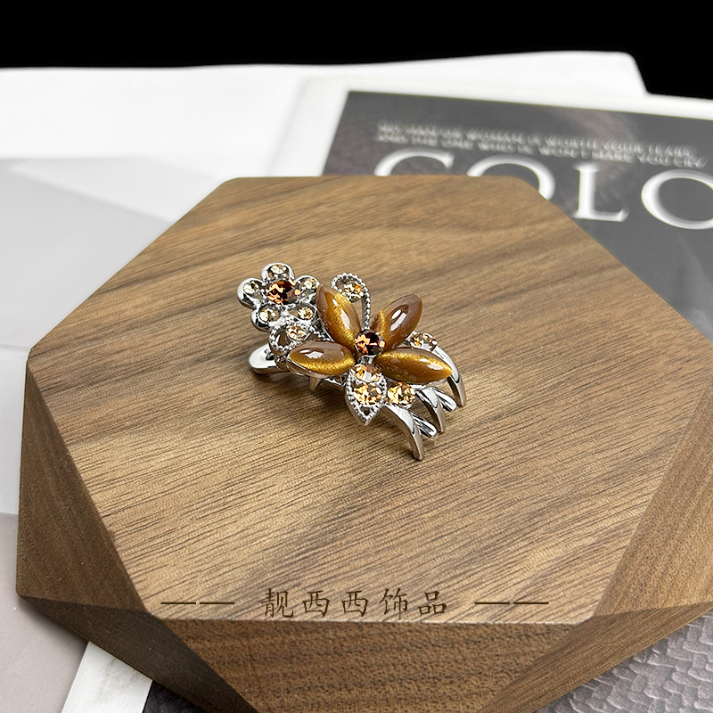 【LXX靓西西】454 双生花复古美拉德精致3.6厘米碎发螃蟹夹