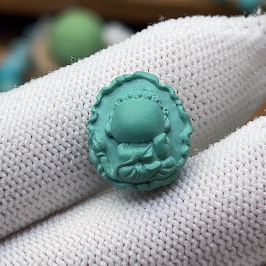 绿松石未镶嵌珠宝奇石无相宝宝佛