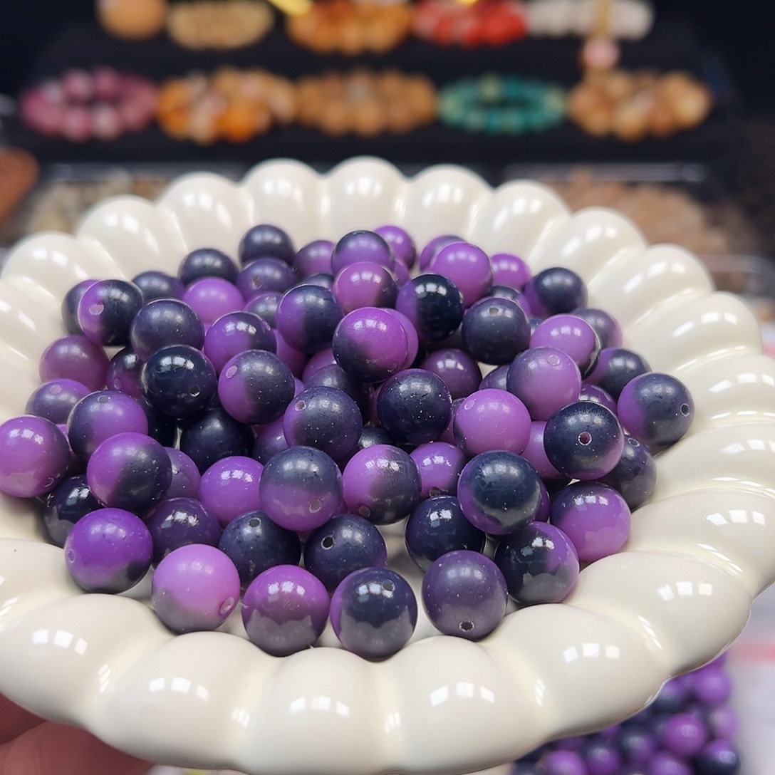 手串菩提根/象牙果卡12紫猫眼120颗