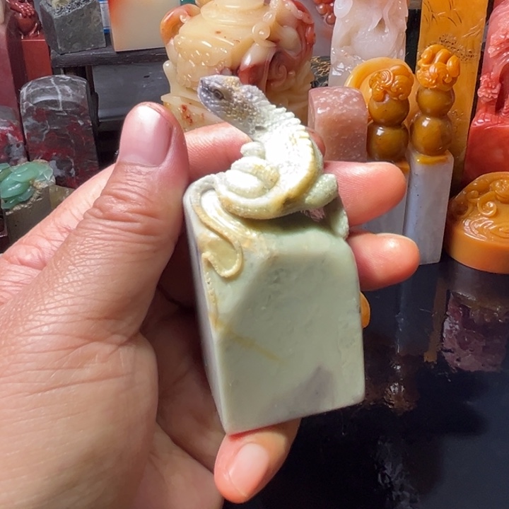 老挝石寿山石刻手工