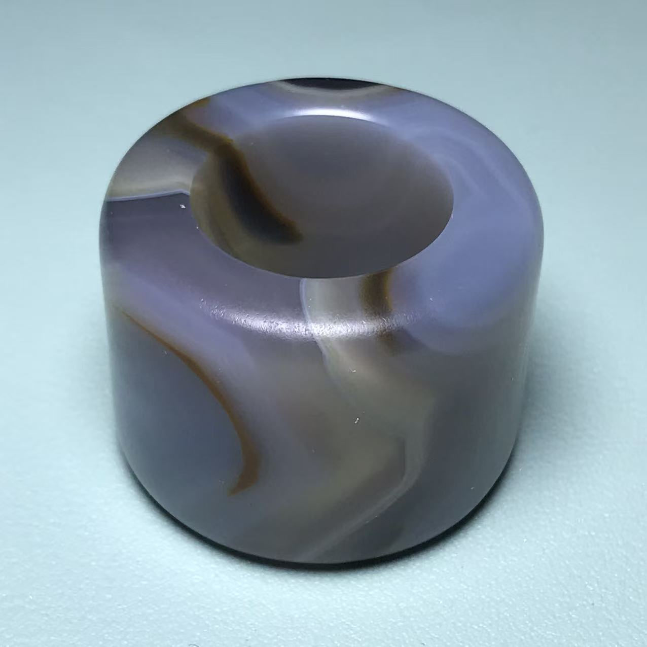 精美缠丝纹玛瑙玉扳指