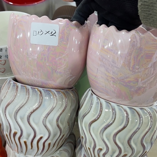 多肉绿植陶瓷花盆9.9包邮，有孔