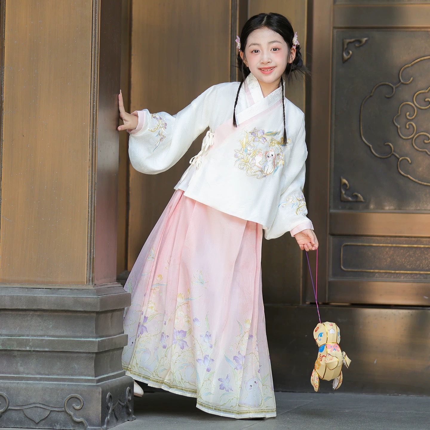 汉服女童套装秋季2025新款古风新中式小女孩国风唐装儿童春款古装