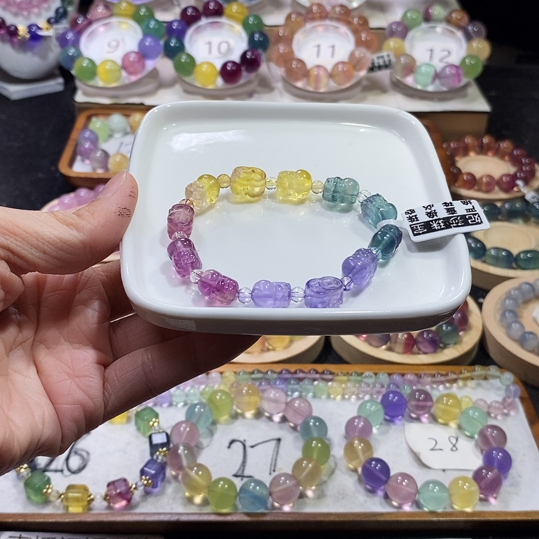 萤石手链未镶嵌彩虹迷你8加