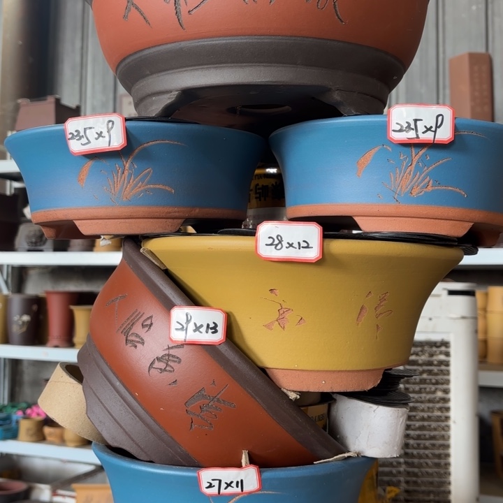 紫砂花盆100-6。            