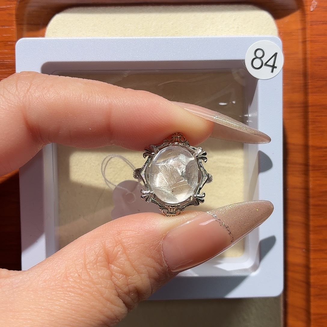 s****水晶银S925镶嵌戒指