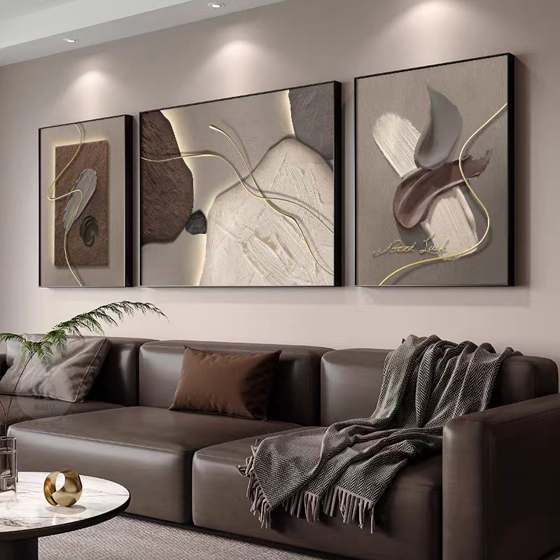 TREES/原森小屋石来运转客厅装饰画沙发背景墙挂画现代抽象三联画