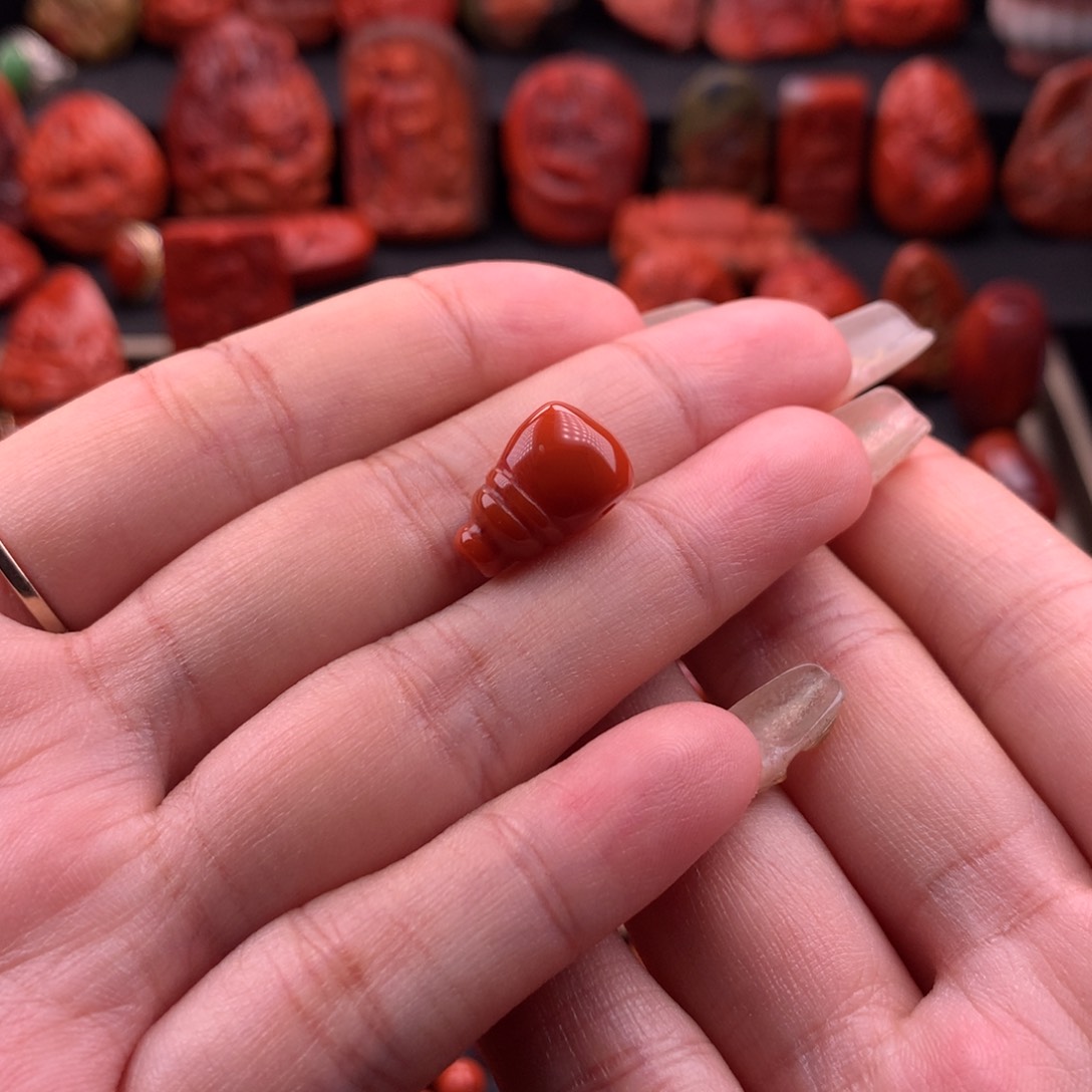 南红玛瑙南红川料原矿三通10mm未镶嵌