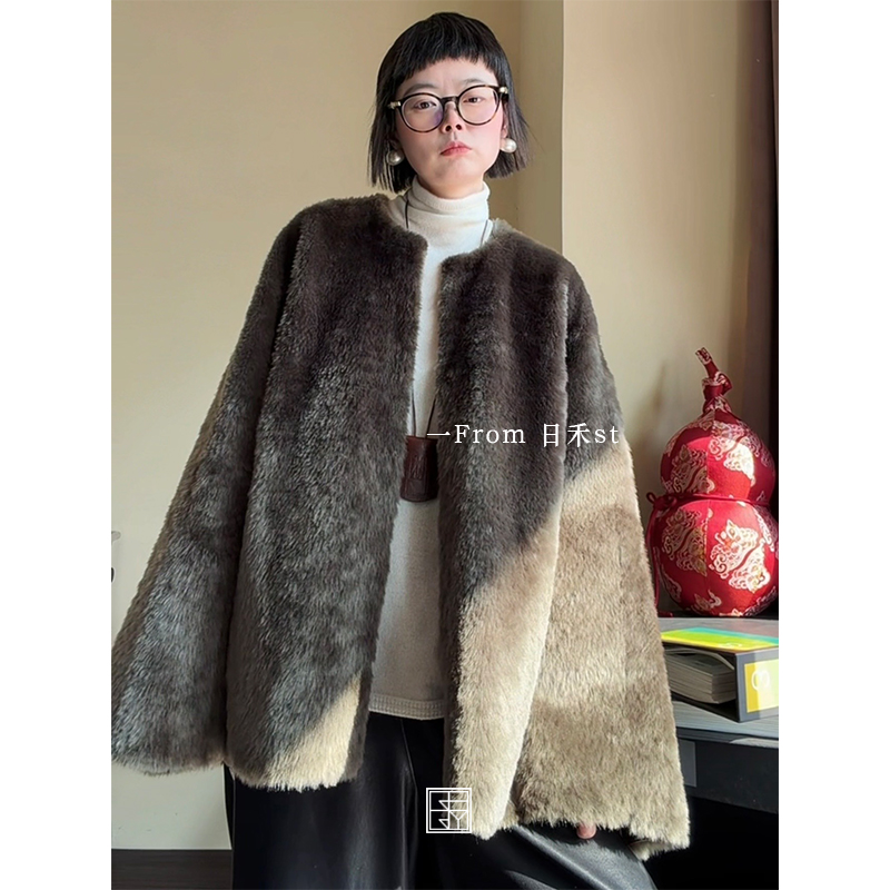 【Row风 蝙蝠袖廓形】意大利进口A级美利奴羊皮毛一体皮草外套95010