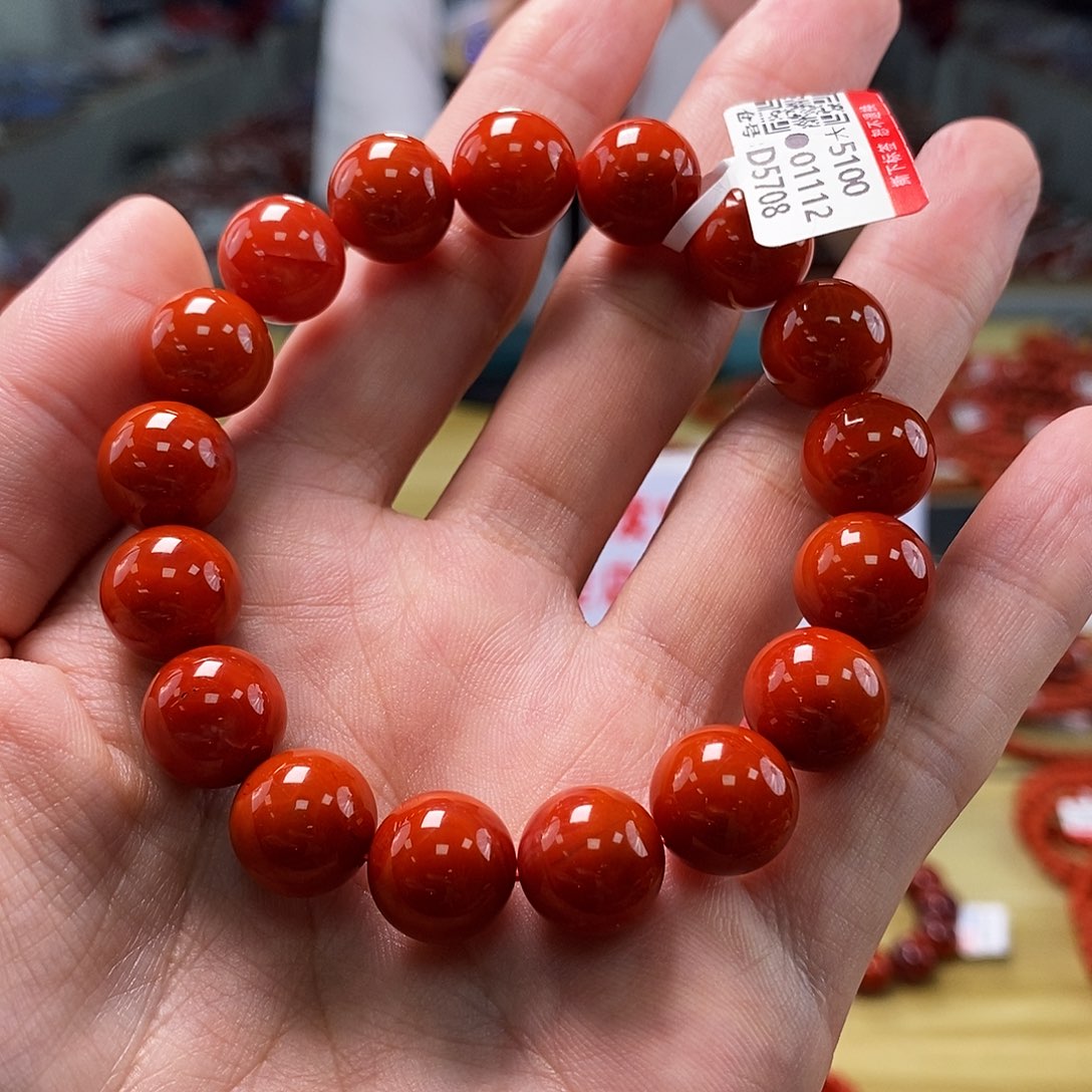 南红玛瑙瓦西  12mm  多样性发一未镶嵌