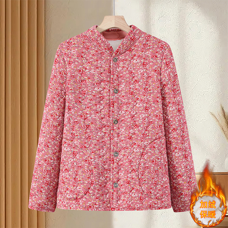 中老年女装中老年女大码保暖棉袄长袖加厚棉服加肥加大胖妈妈专属
