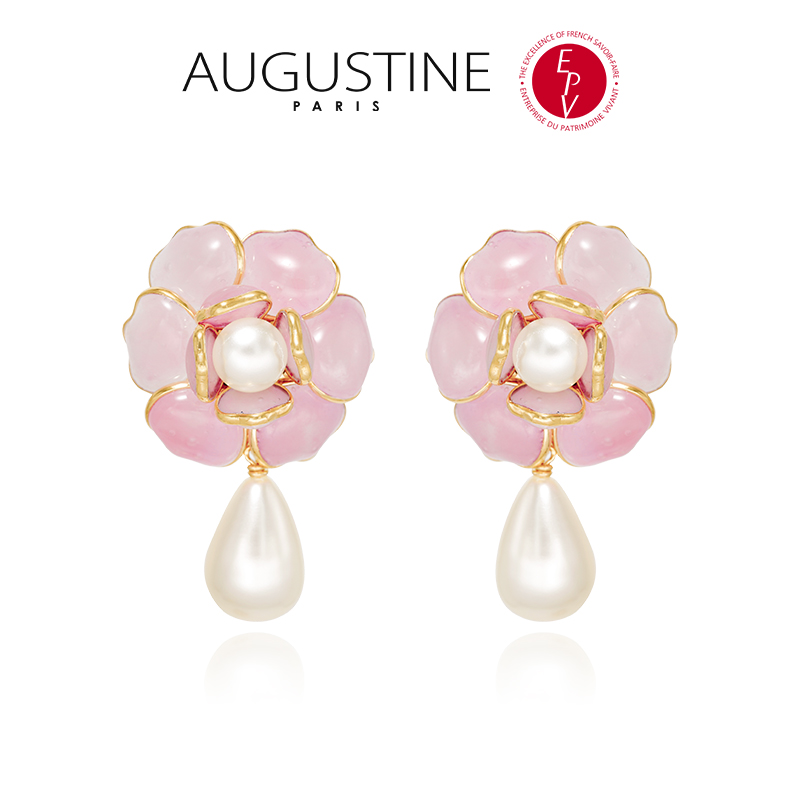 AZLOOK【法国进口】AUGUSTINE 奥古斯汀山茶花系列耳环精致高级女款