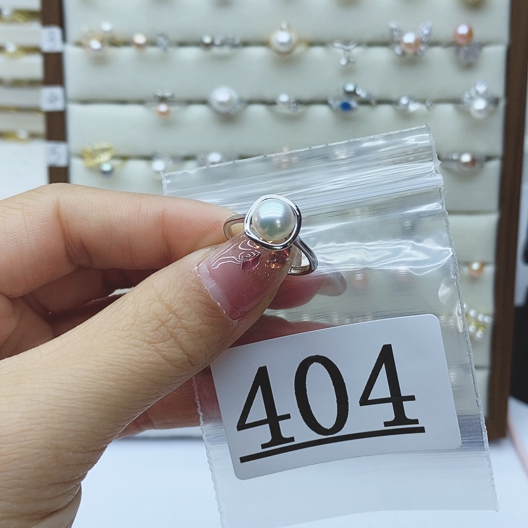 淡水珍珠戒指银S925镶嵌潘***包404